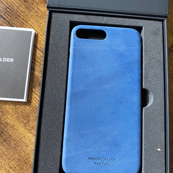 Anson Calder Phone Case...Blue Leather - Picture 2 of 3